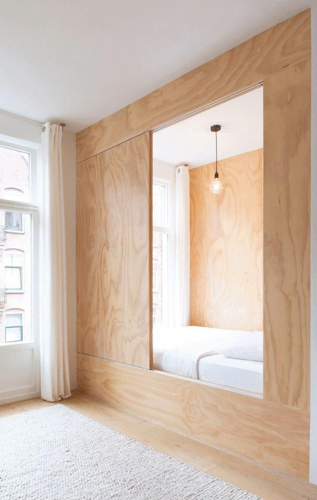 Zen Minimalist Home Office with Organic Plants and Birch Plywood