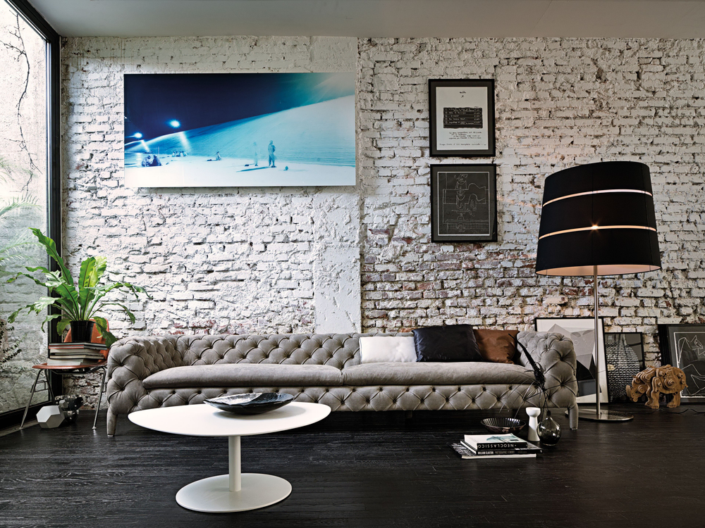 Modern Living Room with Historical Touches