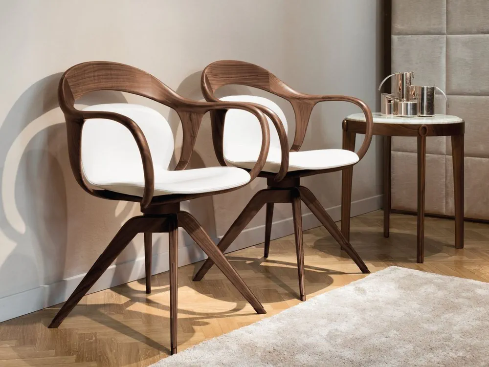 Norah Swivel Easy Chair With Armrests Giorgetti swivel easy chair