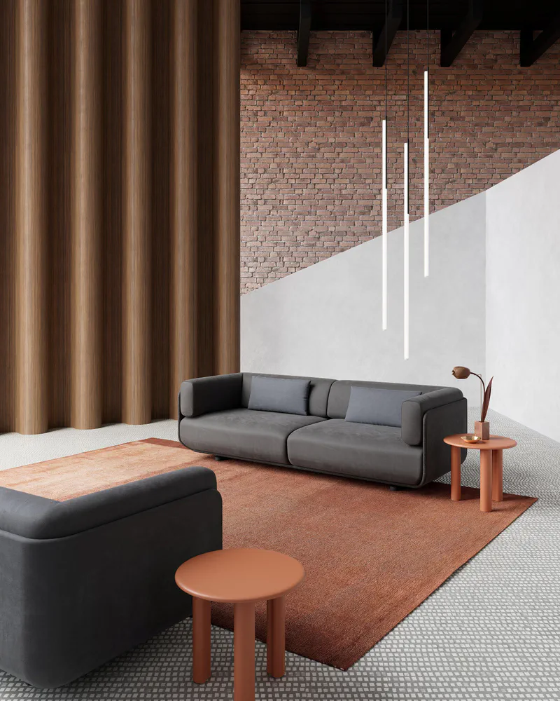 Modern Minimalist Living Room in Converted Industrial Loft