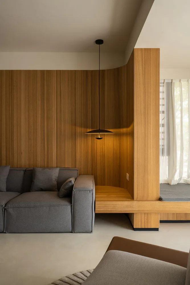 Modern Minimalist Living Room Design for a Recently Divorced Sports Team Owner