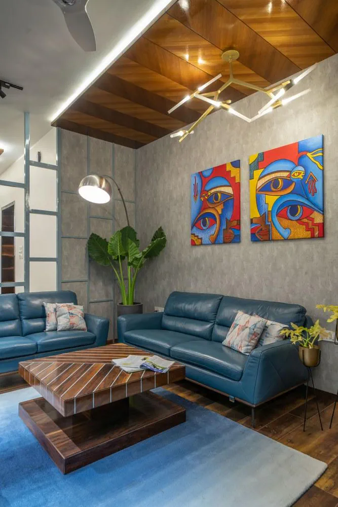 Modern Bauhaus Living Room with Smart Home Integration