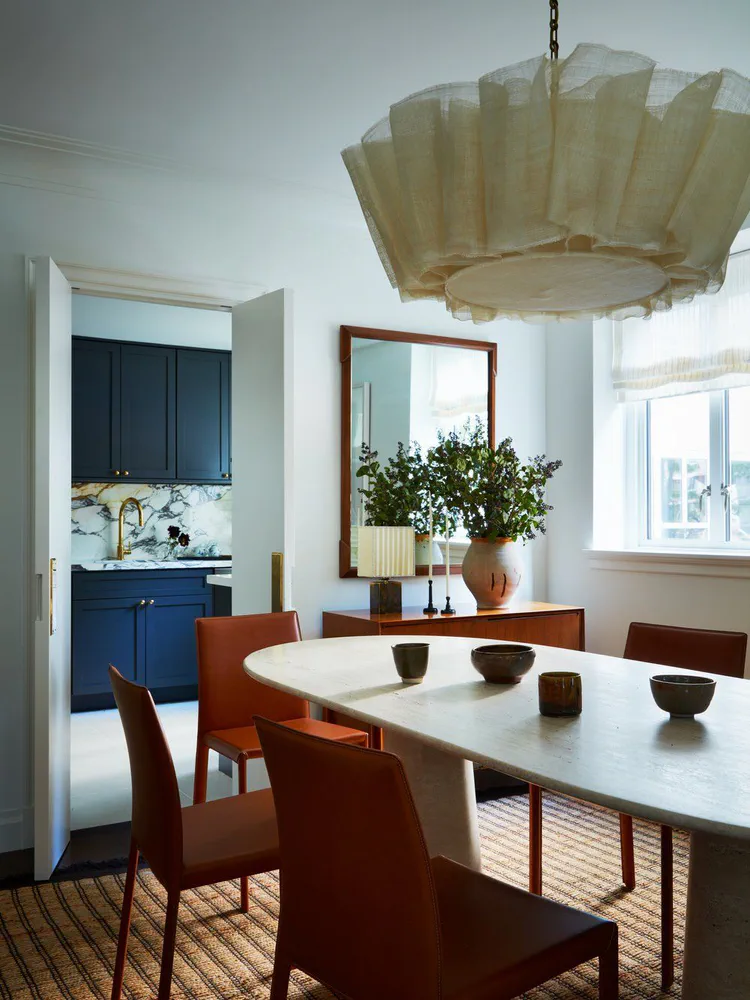 Modern Tropical Dining Room with Soundproofed Music Room