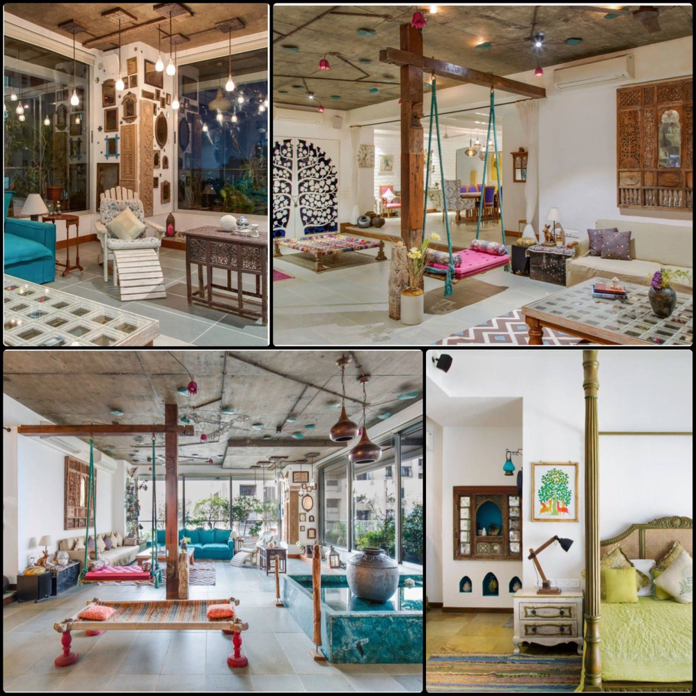 Eclectic Art-Focused Living Room