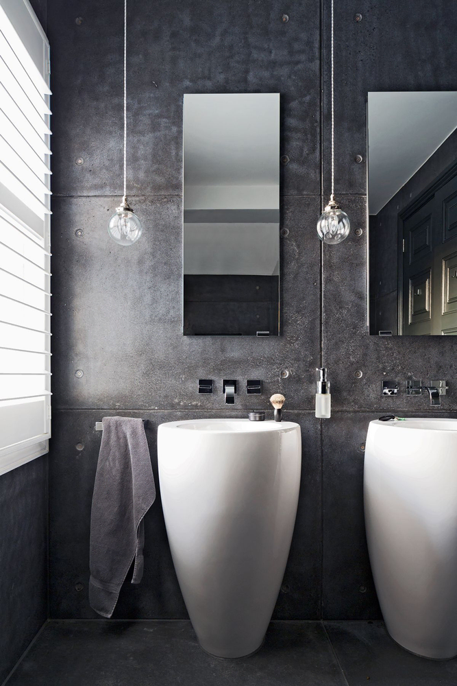 Modern Bathroom Design with Concrete Wall Finish