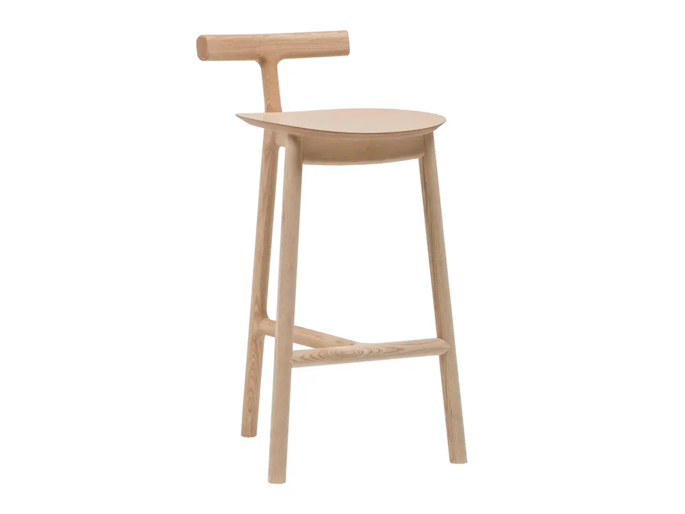 High Ash Stool with Back - MC7
