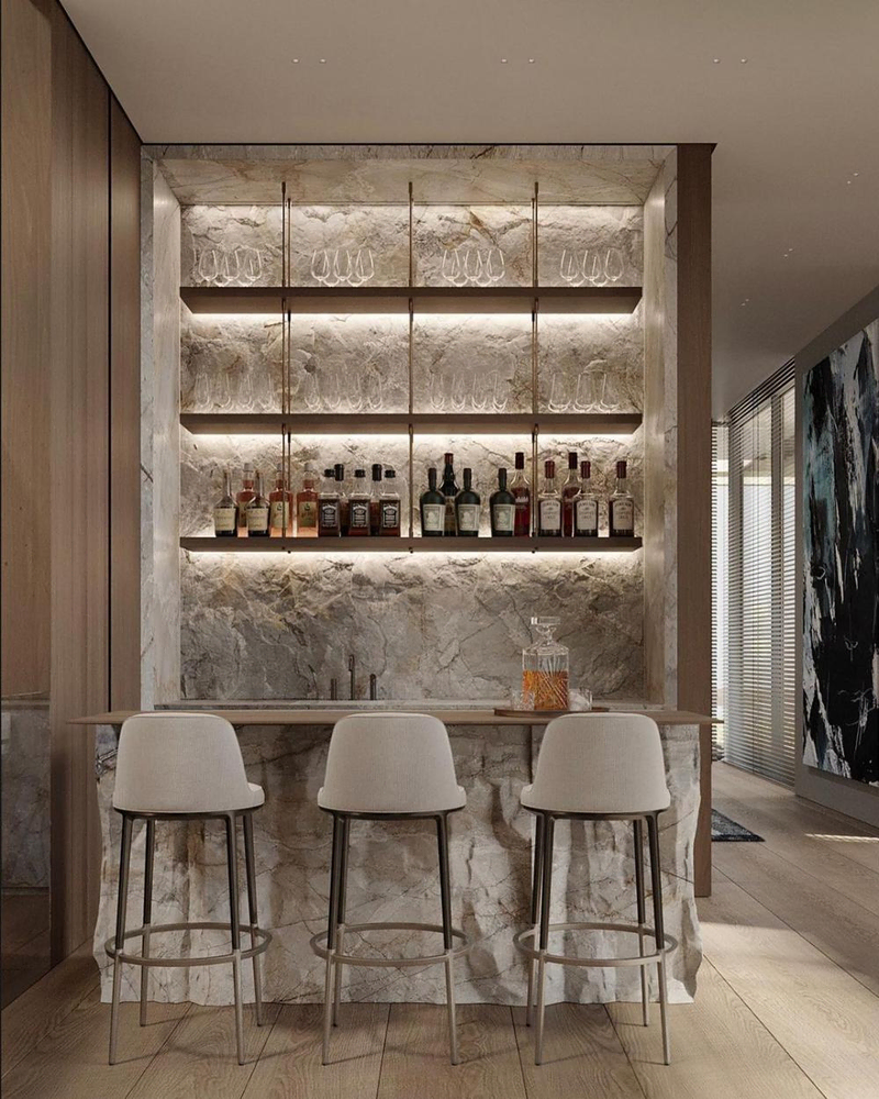 Modern Minimalist Kitchen Bar