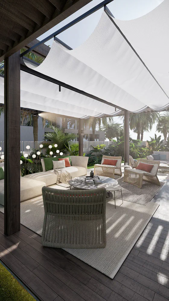 Modern Scandinavian Balcony Design for a Chateau Renovation