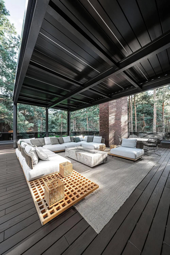 Modern Outdoor Dining Area for a Cybersecurity Consultant