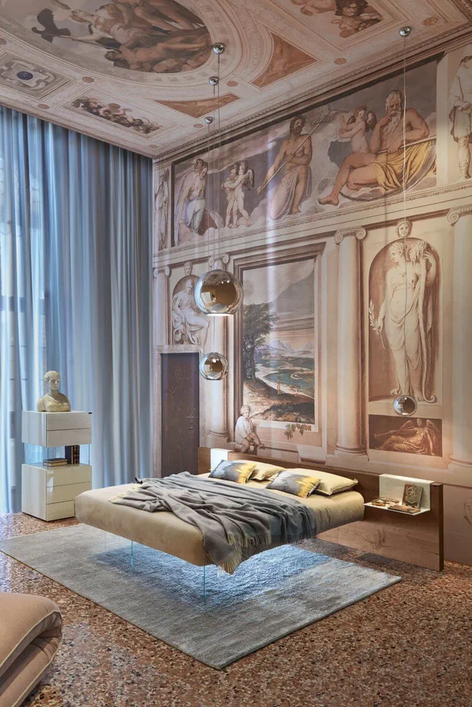 Tropical Modernism: A Luxurious Master Bedroom with Chef's Kitchen and Rooftop Terrace