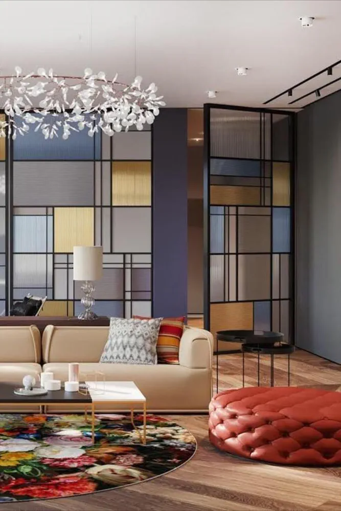 Modern Open-Plan Living Room with Nordic Noir Aesthetic