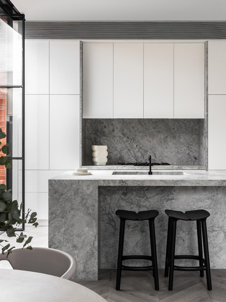 Modern Bauhaus Kitchen and Dining Area