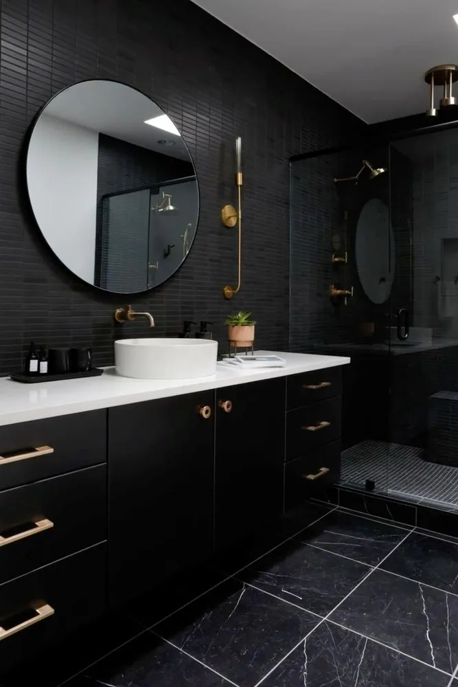 Modern Bathroom Design with Geometric Elements
