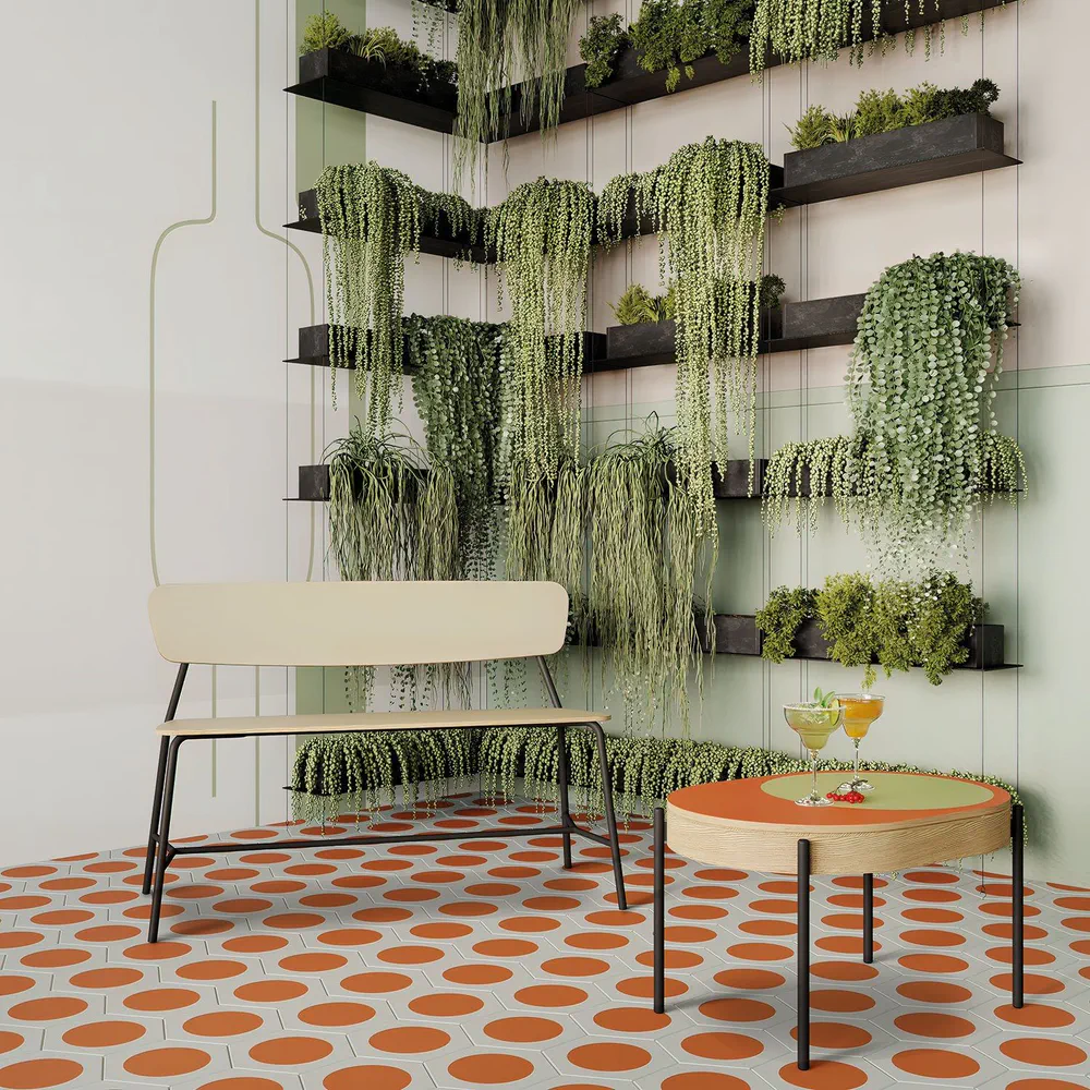 Modern Restaurant with Green Wall