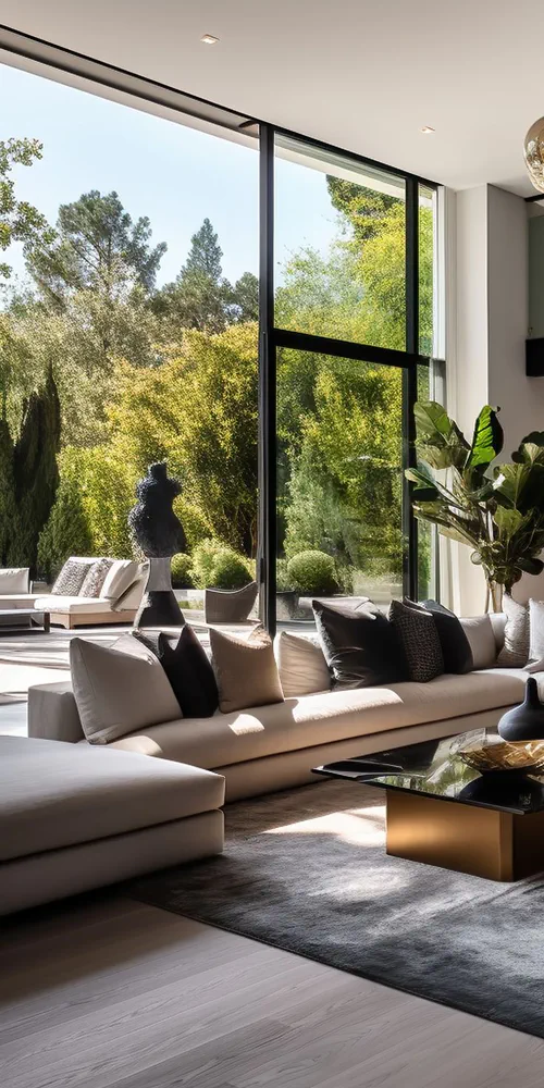 Modern Living Room Design with Sustainable and Energy-Efficient Systems