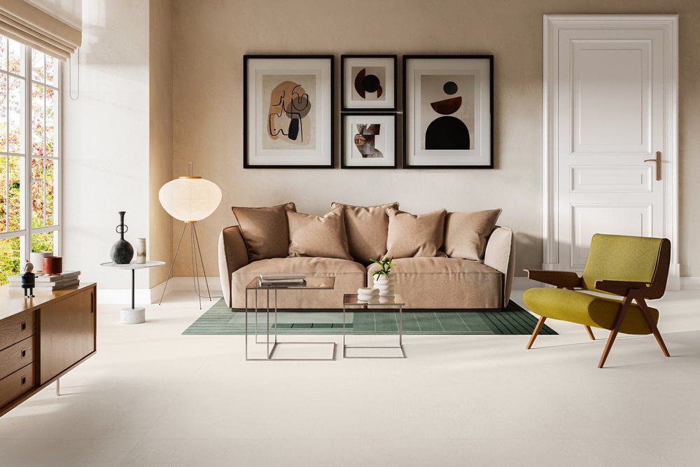 Modern Minimalist Living Room in Swedish Countryside Retreat