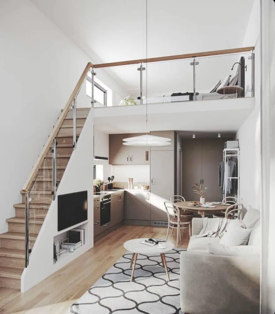 Modern Nordic Noir Loft Space for Multigenerational Living