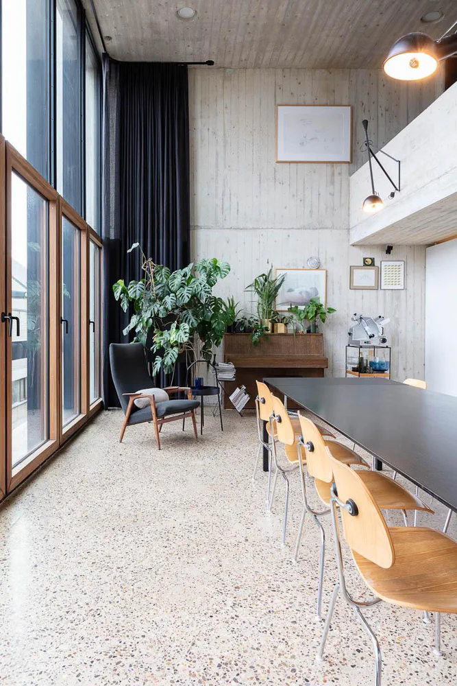Industrial Modern Kitchen and Dining Area