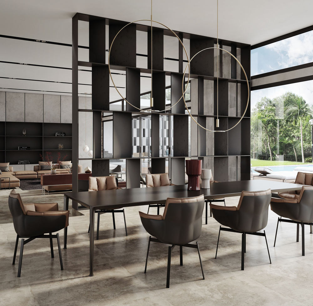 Modern High-Tech Futuristic Living Room for Sustainability Advocate