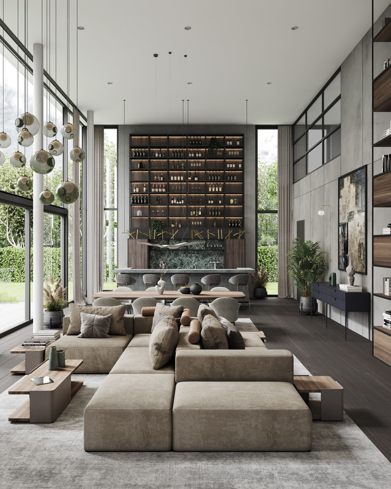 Modern Bauhaus Living Room Design for a Cutting-edge Scientist
