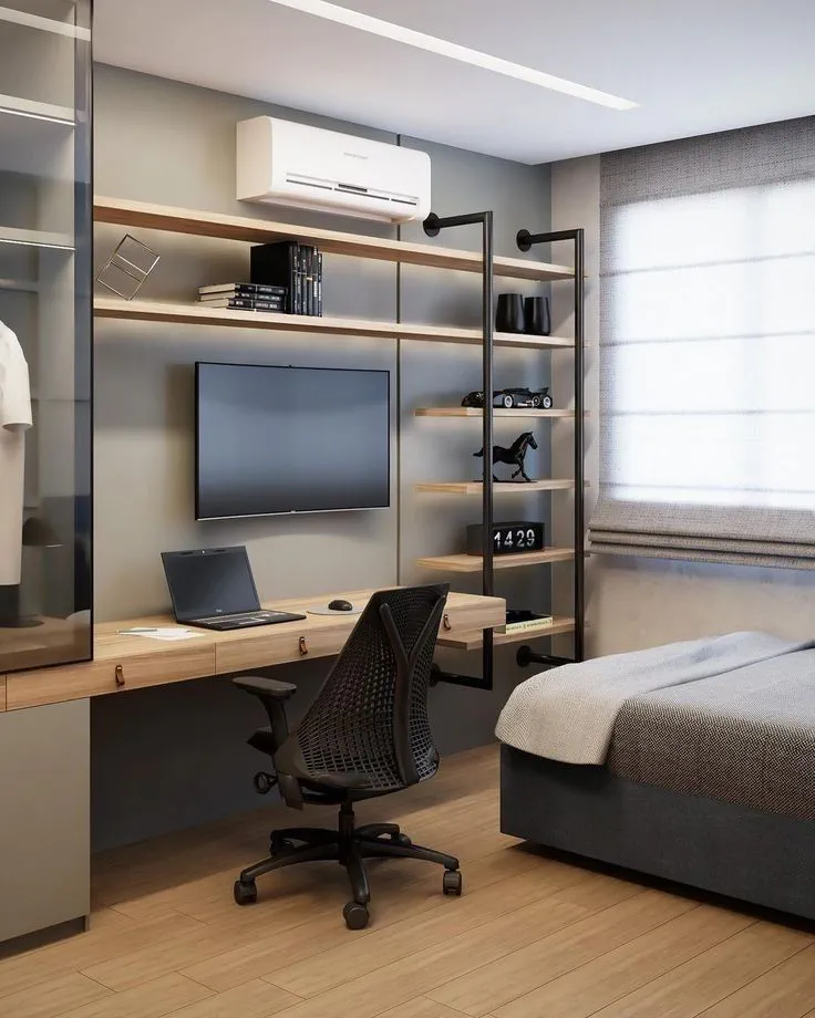 Modern Minimalist Home Office: Pet-Friendly Design for an AI Researcher