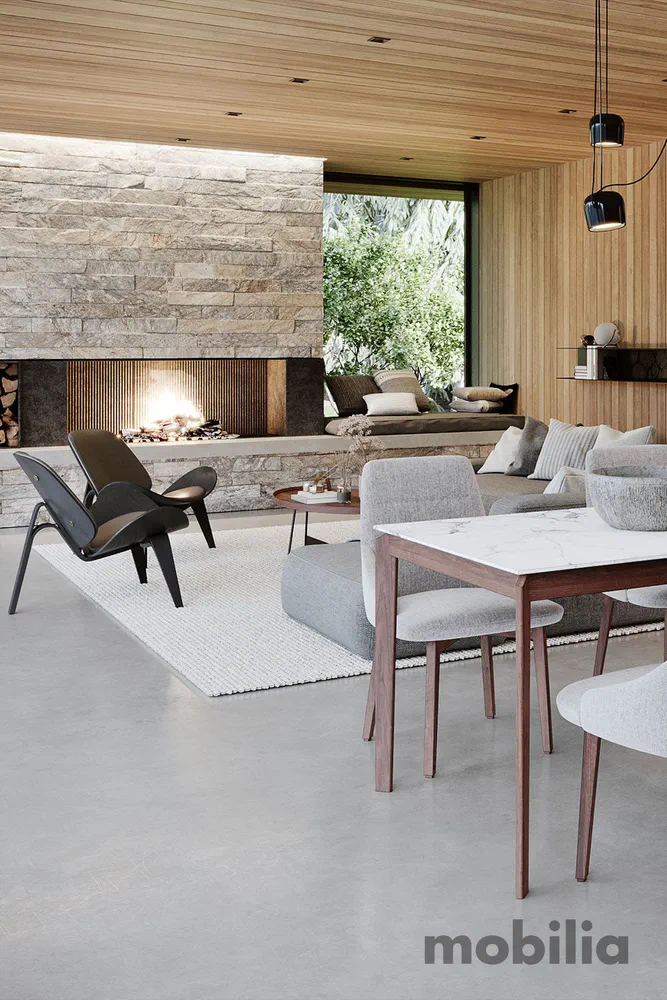 Modern Nordic Noir Living Room Design for Aging in Place