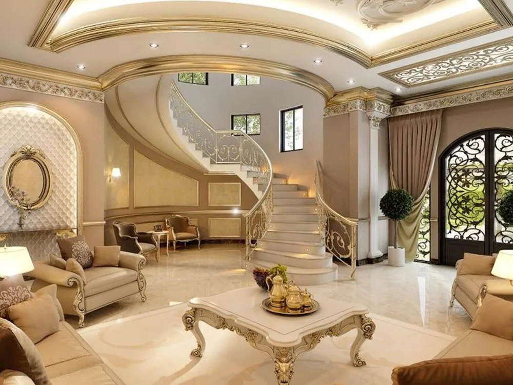 Hollywood Regency Living Room Design