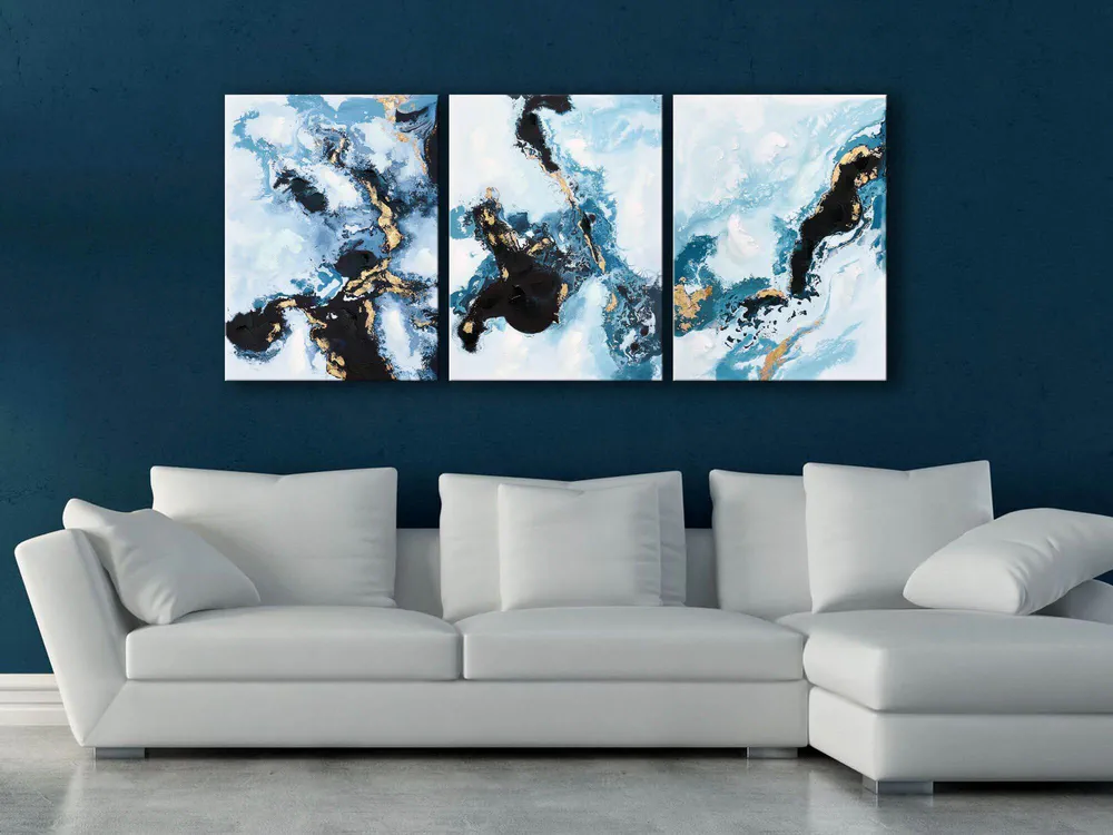 Modern French Provincial Living Room Design with Teal Accents