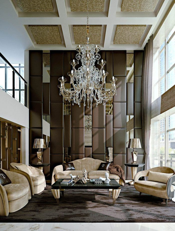 Classic European Elegance Living Room with Modern Extension