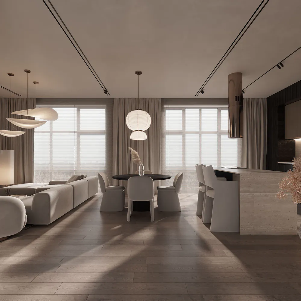 Modern Living Room Design with Brutalist Elements