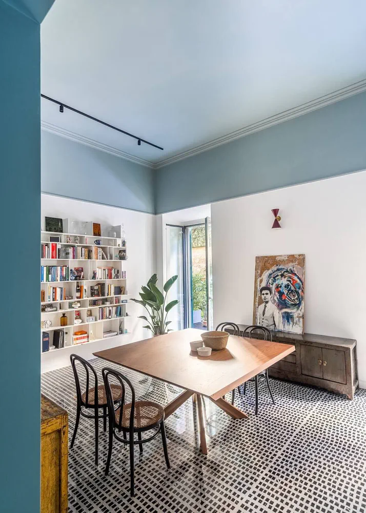 Modern Bauhaus Dining Room in Former Church Loft
