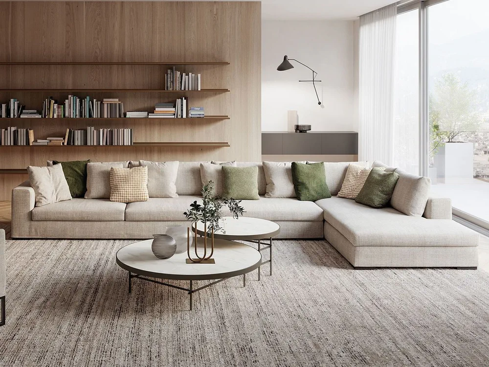 Handicap Accessible Contemporary Mediterranean Living Room