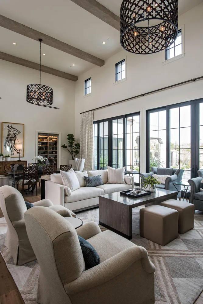 Modern Minimalist Living Room in a Former Church Loft
