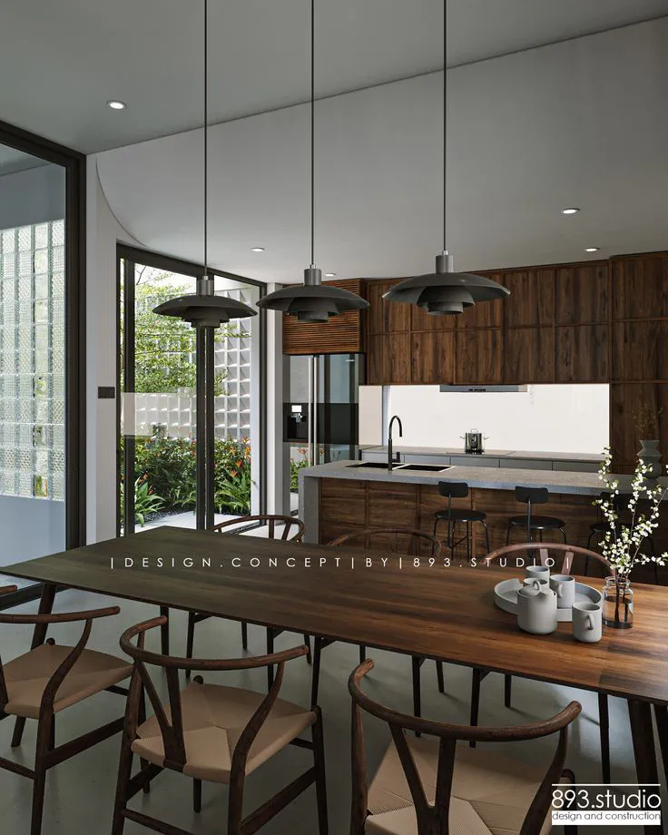 Modern Minimalist Dining Room with Eco-Friendly Materials