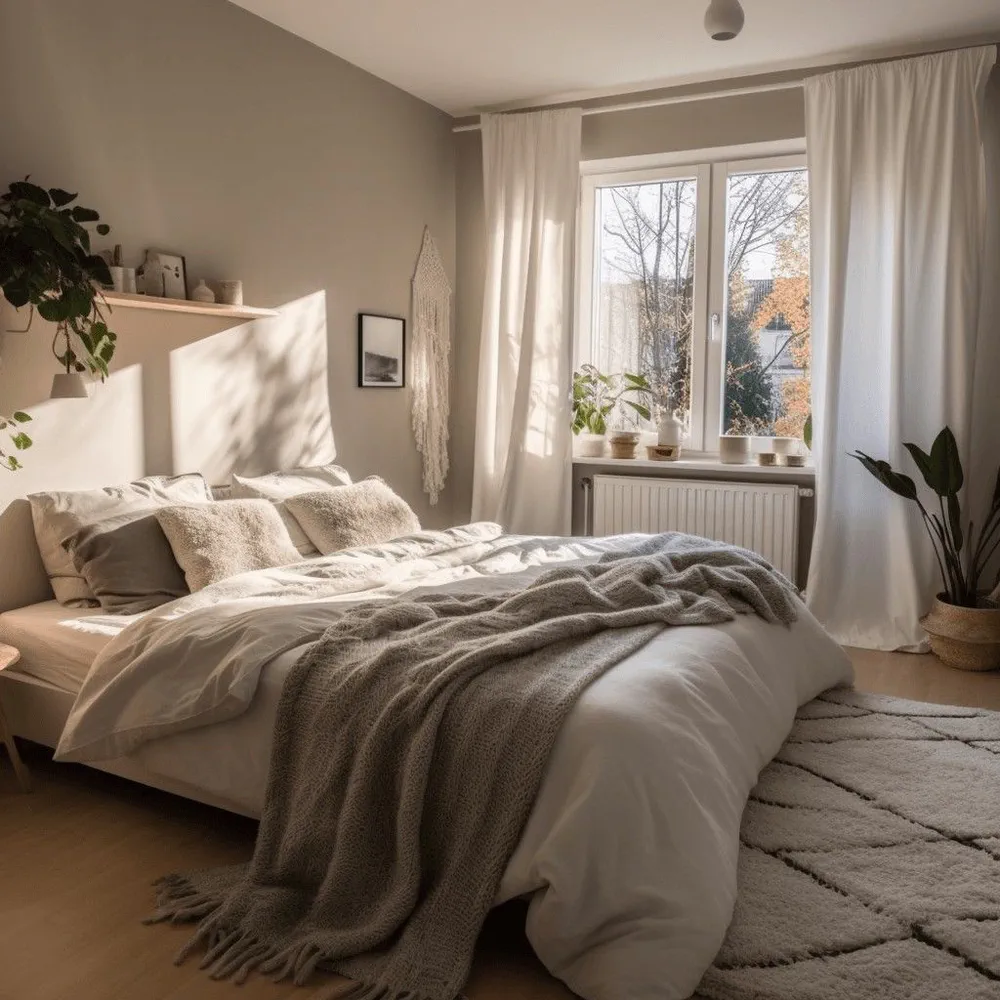 Coastal Hampton Style Minimalist Bedroom Design