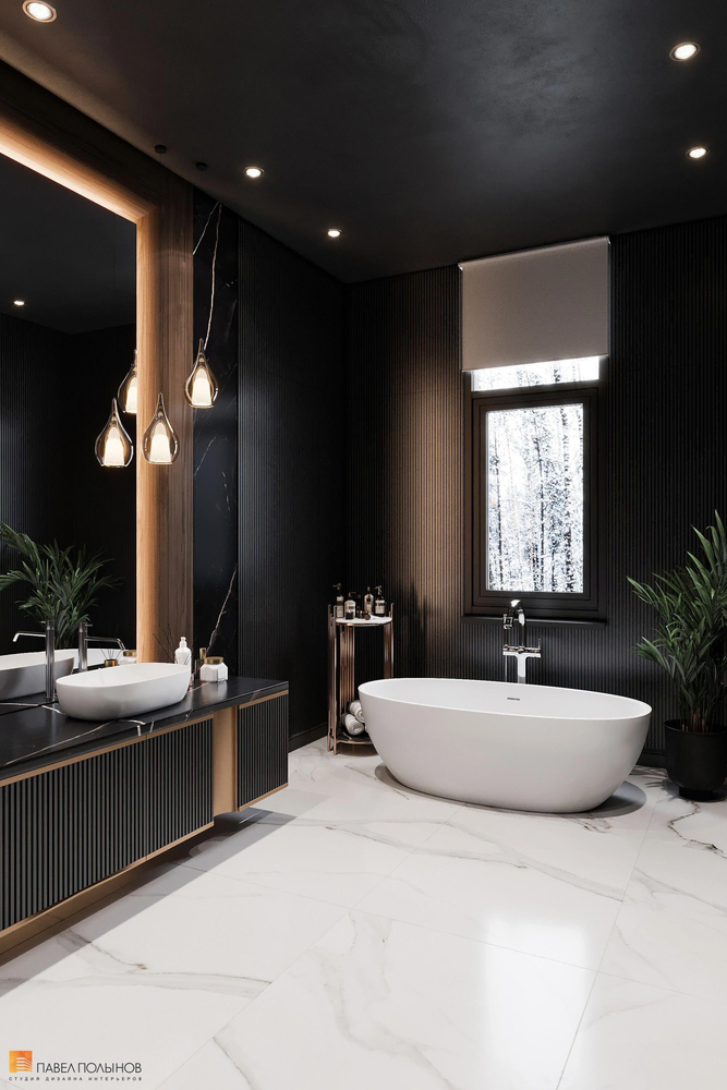 Modern, Sustainable Bathroom Design with Art Integration