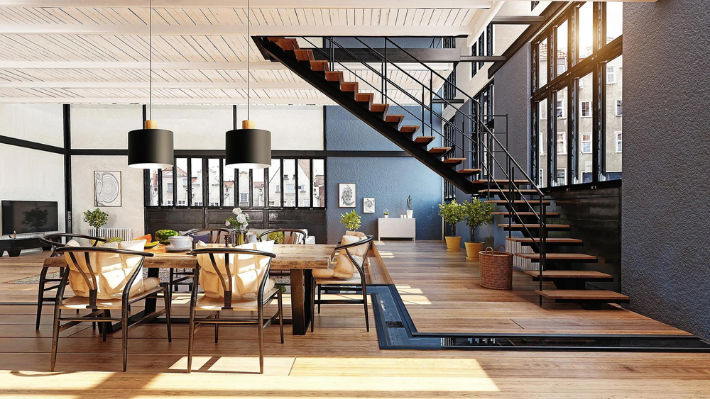 Modern Minimalist Loft Space for Multigenerational Living