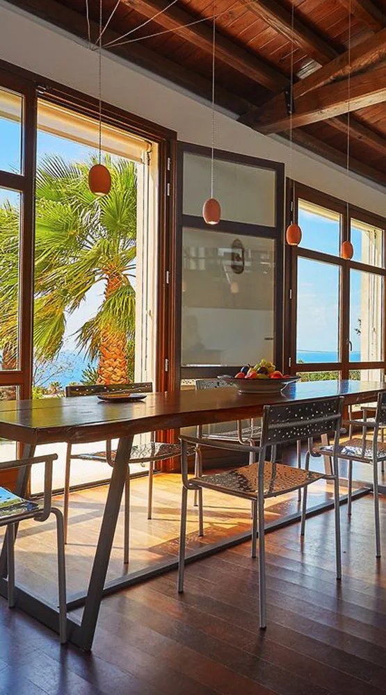 Rustic Modern Fusion Kitchen and Dining Area