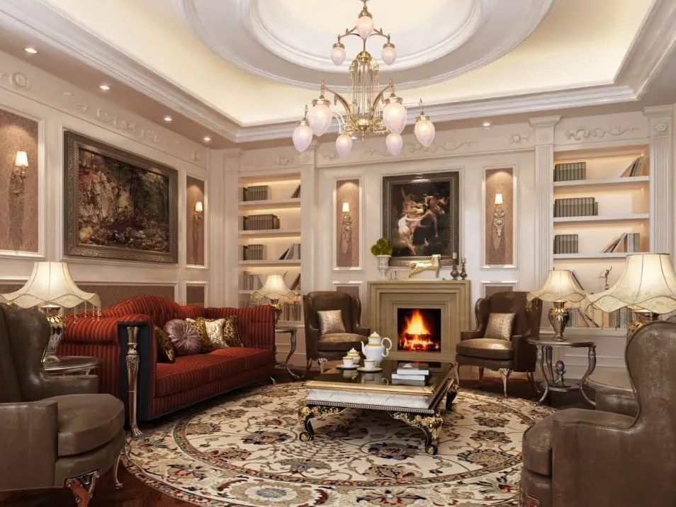 Hollywood Regency Living Room Design