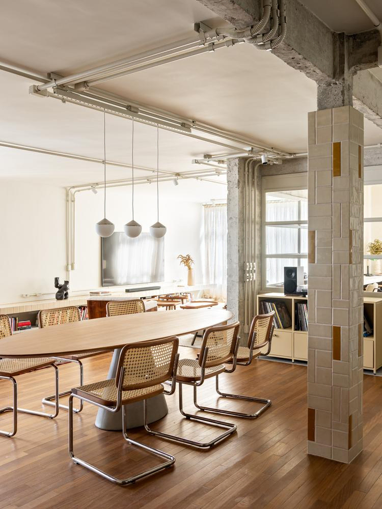 Sophisticated Modern Industrial Dining Space