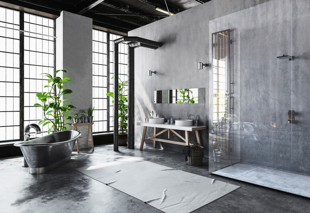 Modern Bathroom Design with Industrial Touches