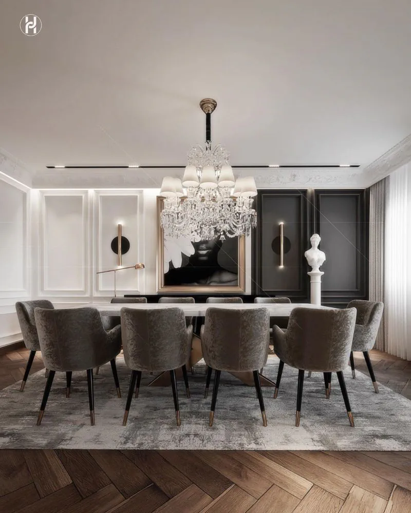 Modern Dining Room Design: Optimizing Space in a Compact City Apartment