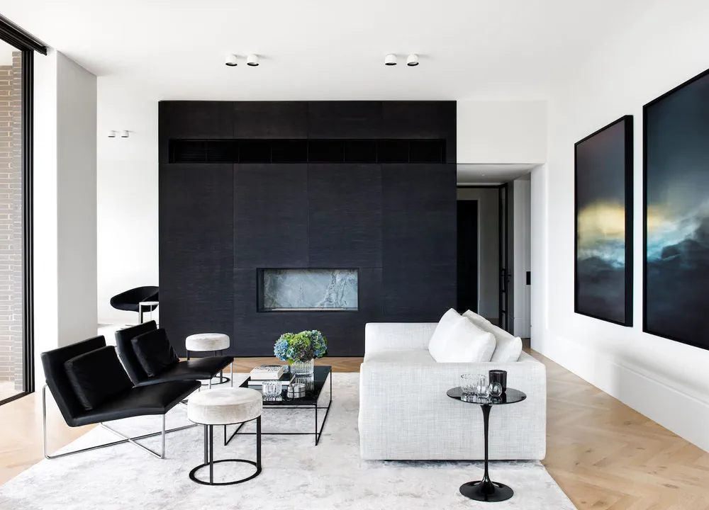 Modern Minimalist Living Room Design for a Boutique Hotel Chain Owner