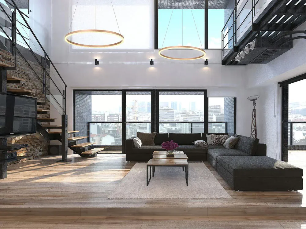 Modern Loft Living Room Design