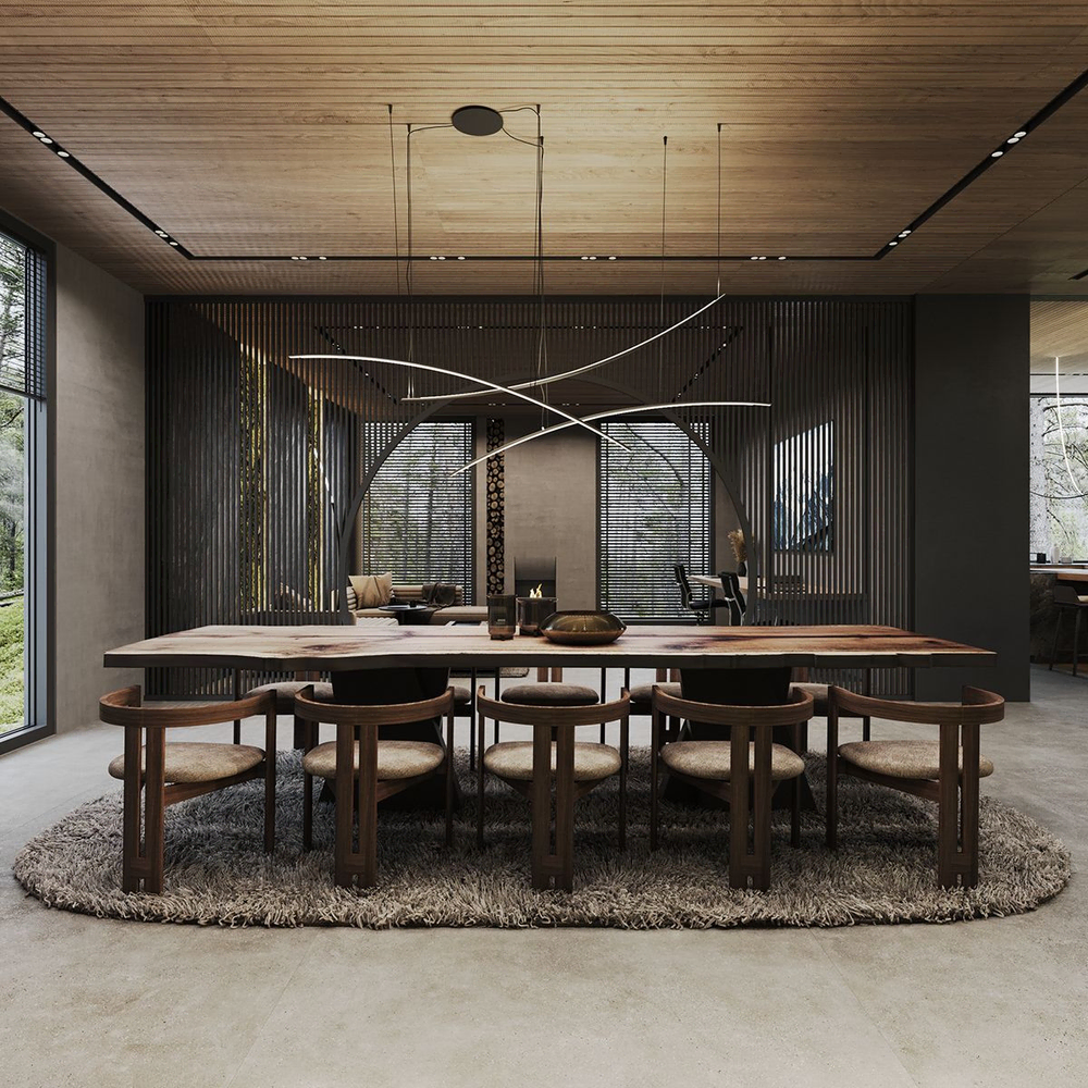 Modern Minimalist Dining Room with Eco-Friendly Materials