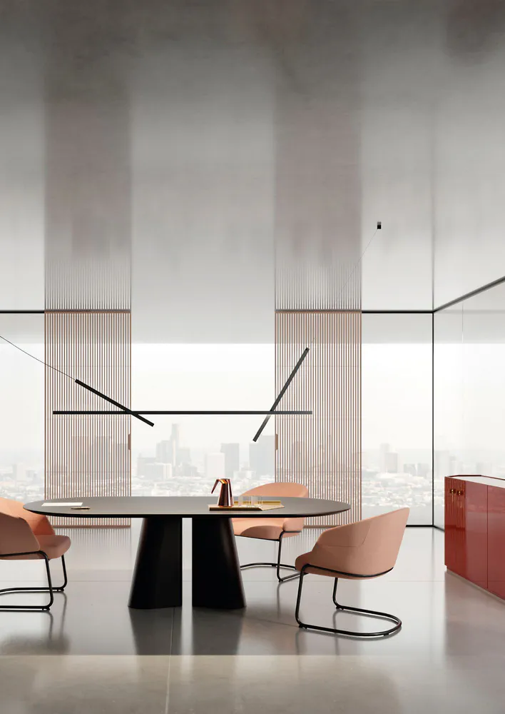 Modern Office Design with Cityscape View