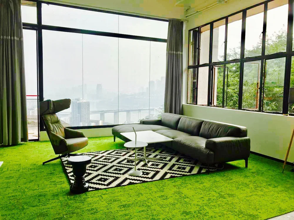 Minimalist Living Room Design for a Former Church Converted to Residential Loft