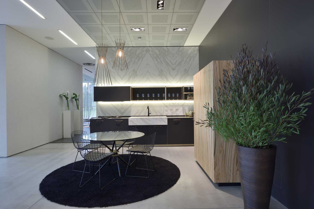 Urban Loft Dining Room with Modern Kitchen
