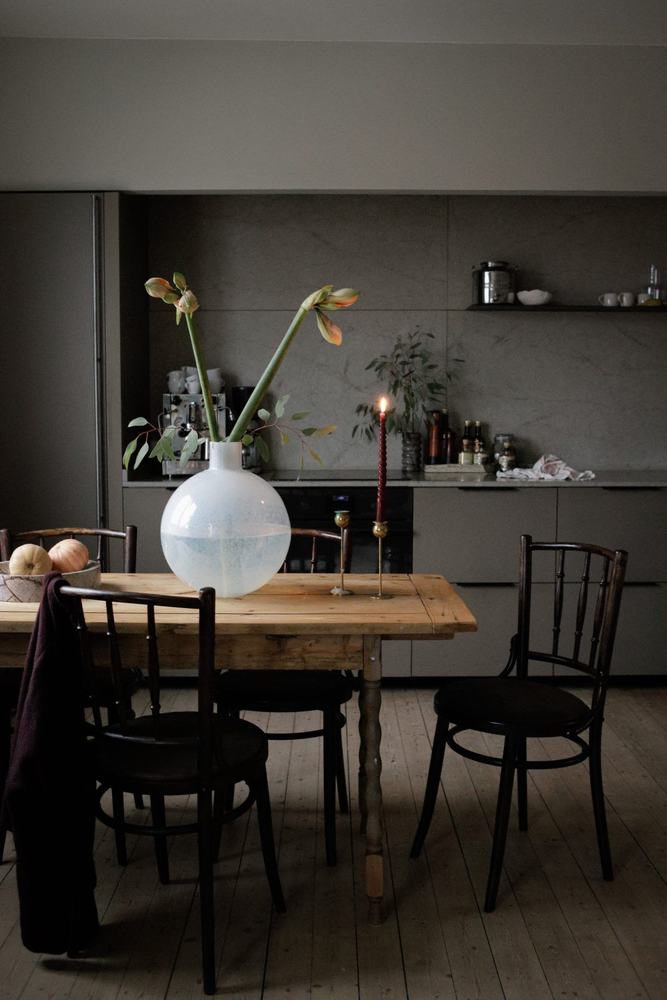Urban Loft Dining Room with Modern Kitchen