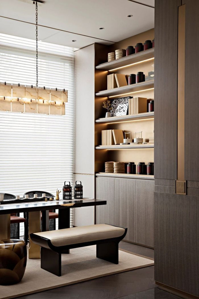 Modern Dining Room with Chef's Kitchen and Smart Home Integration